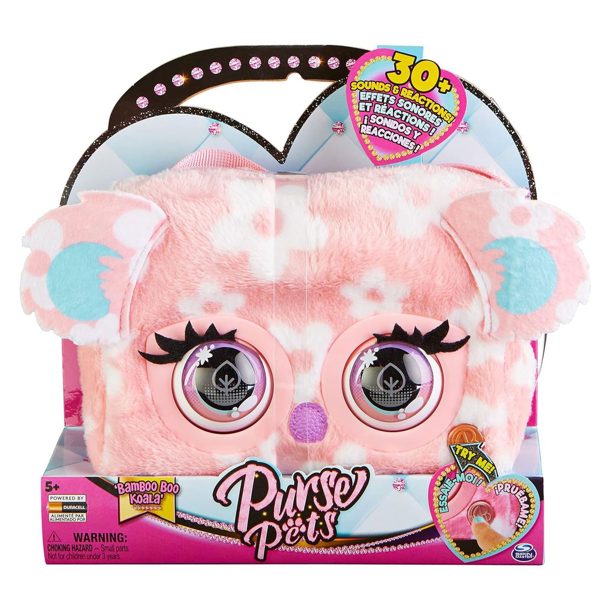 Spin Master 6064119 (20136942) - Purse Pets - Interaktive flauschige Pl&uuml;schtasche, 30+ Sounds & Reaktionen, Koala - Bild 1
