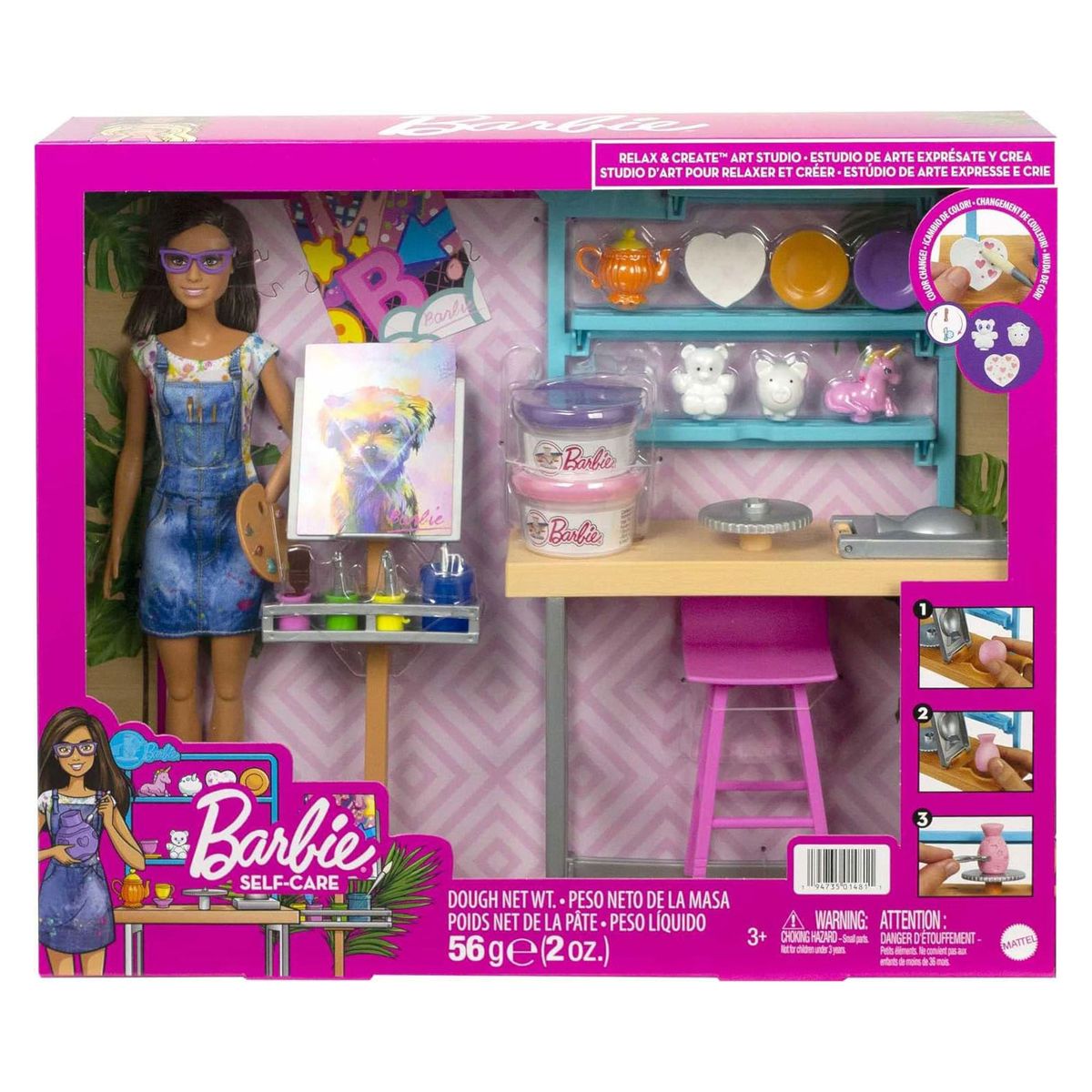 Mattel HCM85 Barbie Self Care Spielset, Puppe mit Zubehör