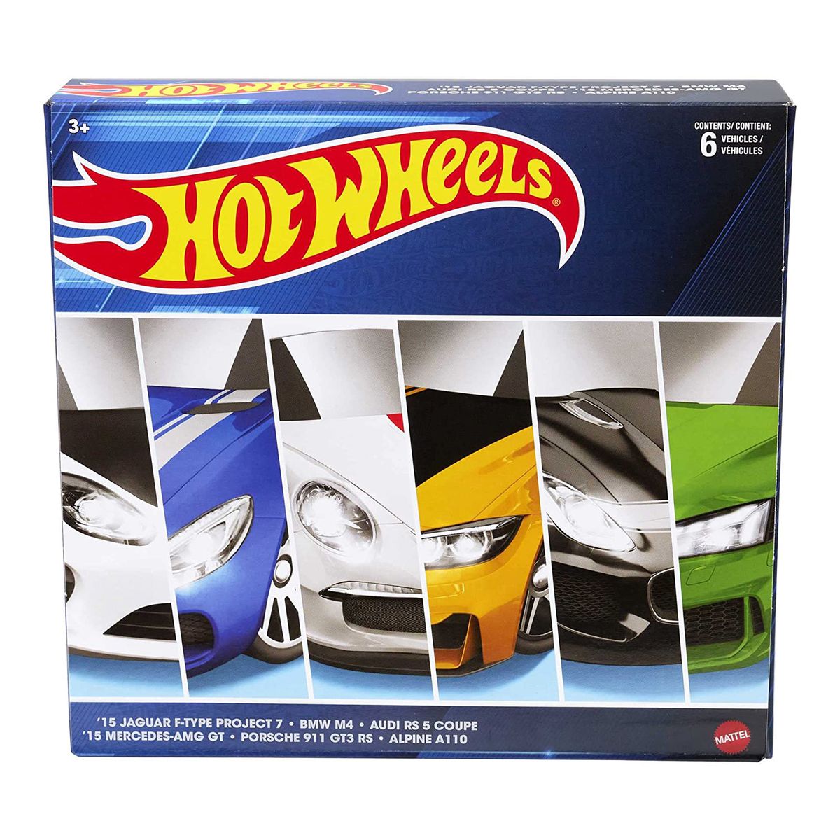 Mattel HDH51 - Hot Wheels - Die Cast-Fahrzeuge, 1:64, 6er-Pack, European Cars - Bild 1