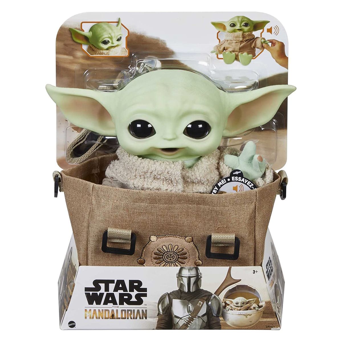 Mattel HBX33 - Disney Star Wars - The Mandalorian - Baby Yoda mit Tragetasche und Sound, 28 cm - Spielfigur, Grogu - Bild 1