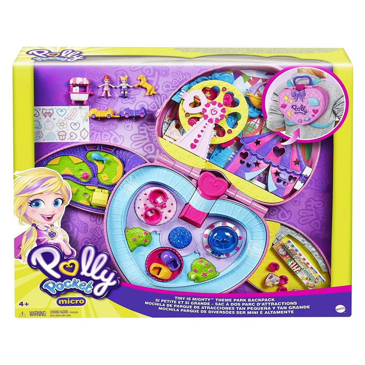 Mattel GKL60 - Polly Pocket - Micro - Freizeitpark Rucksack, Spielset mit Figuren und Zubeh&ouml;r - Bild 1