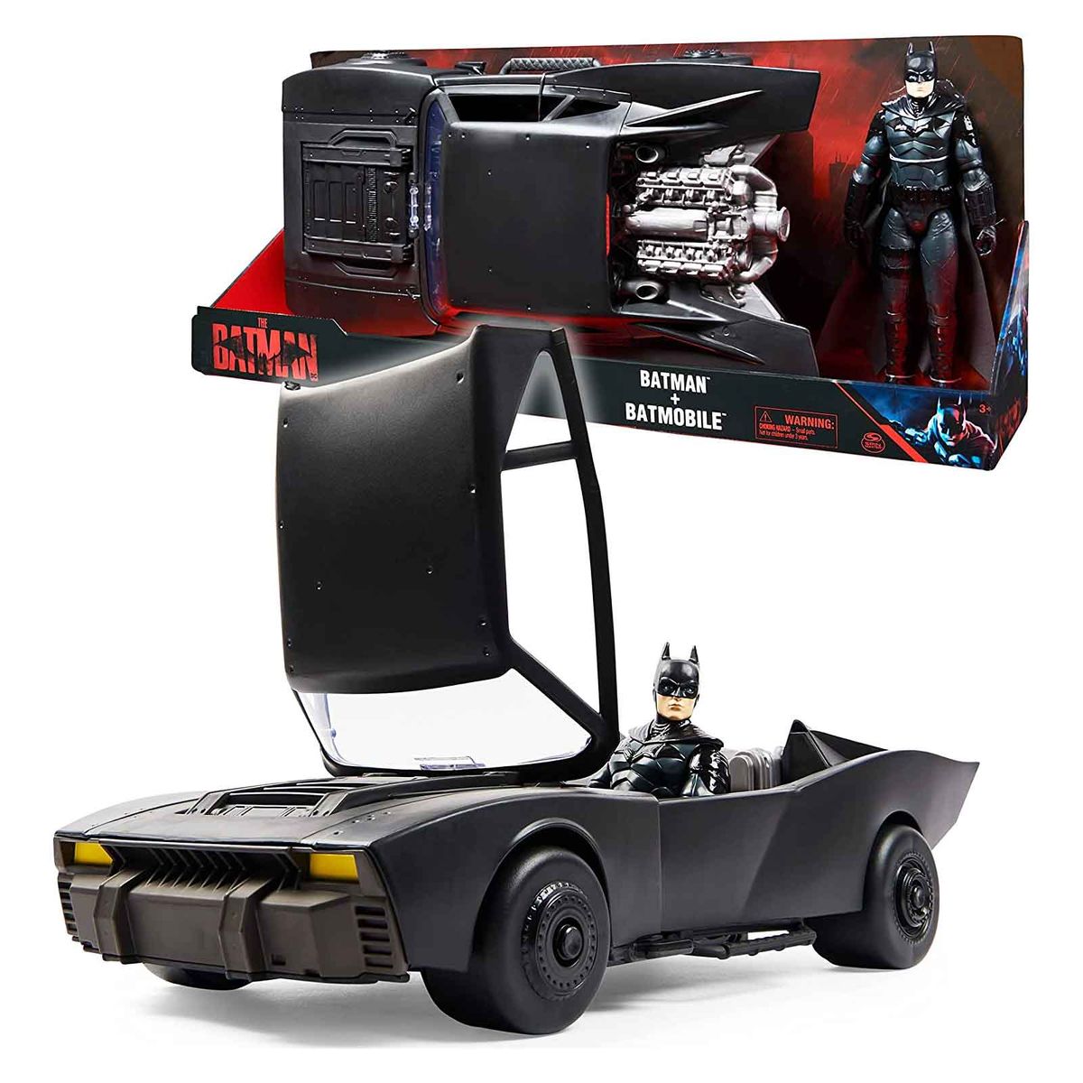Spin Master 6061615 (20132972) - DC Comics - Batman - Batmobile (55 cm) & Actionfigur (30 cm) - Bild 1