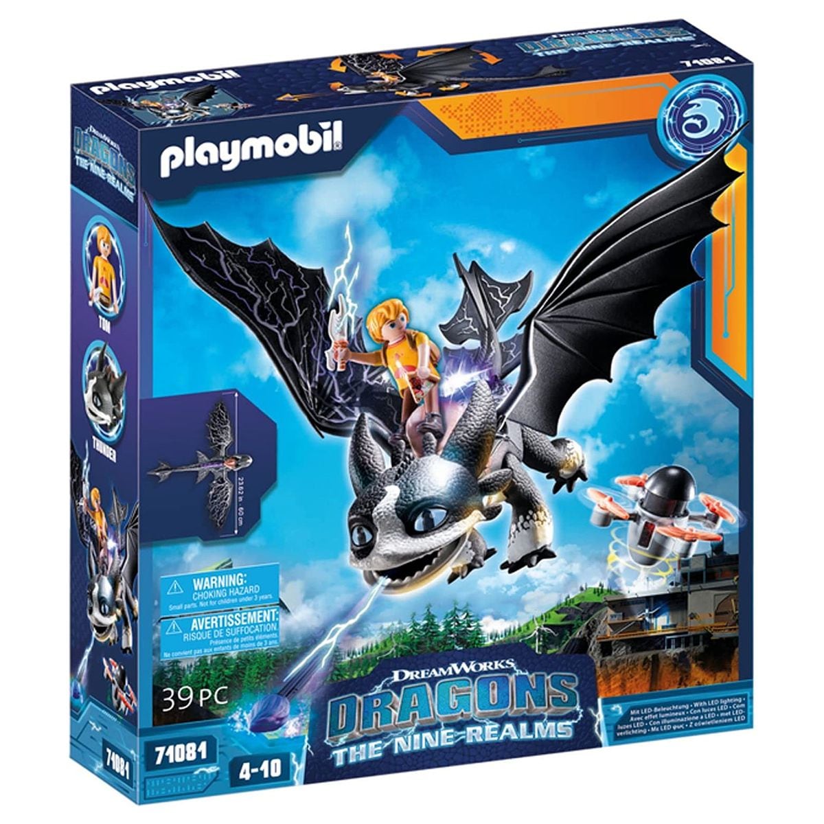 PLAYMOBIL&reg; 71081 - Dreamworks Dragons - The Nine Realms - Thunder und Tom mit Schussfunktion und Lichtmodul - Bild 1