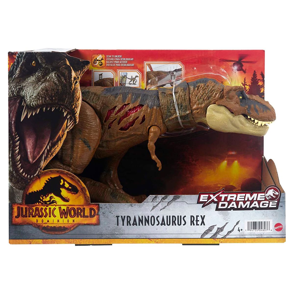 Mattel HGC19 - Jurassic World - Dominion - Tyrannosaurus Rex, Dinosaurier Spielfigur - Bild 1