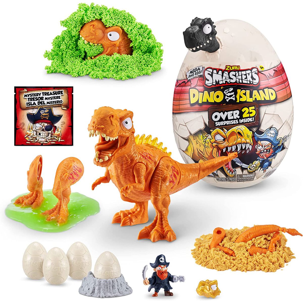 Zuru 1256909 sort. - Smashers - &Uuml;berraschungsei, Dino-Figur mit Zubeh&ouml;r, Dino Island - Bild 1