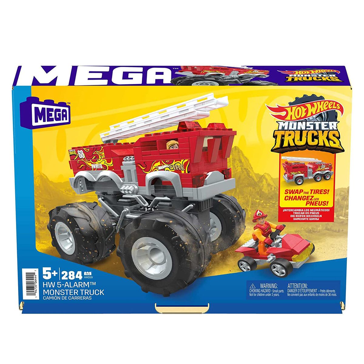 Mattel HHD19 - Mega - Hot Wheels - Monster Trucks - Bausatz, 284 Teile, HW 5-Alarm - Bild 1