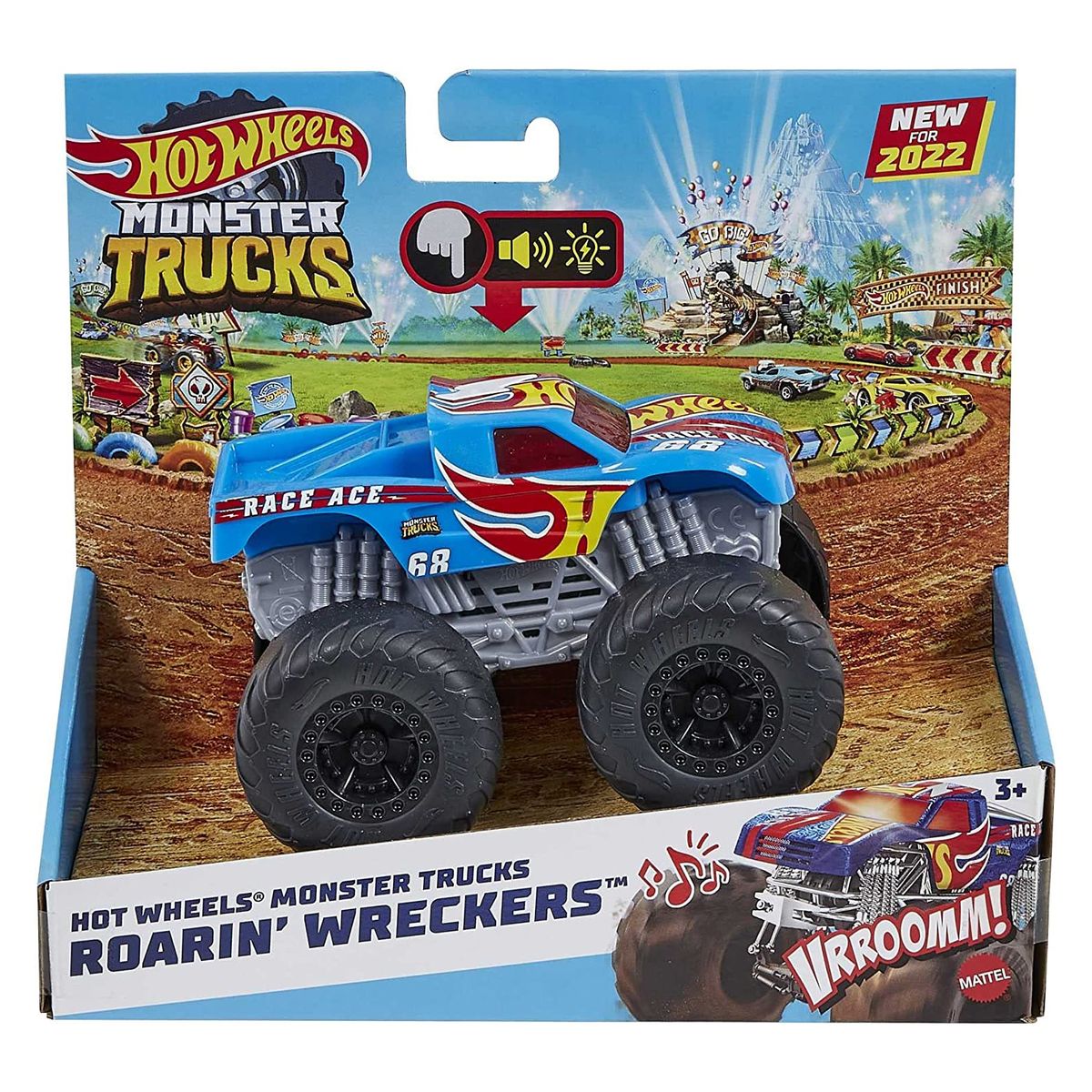 Mattel HDX63 - Hot Wheels - Monster Trucks - Race Ace mit Licht und Sound, 1:43 - Bild 1