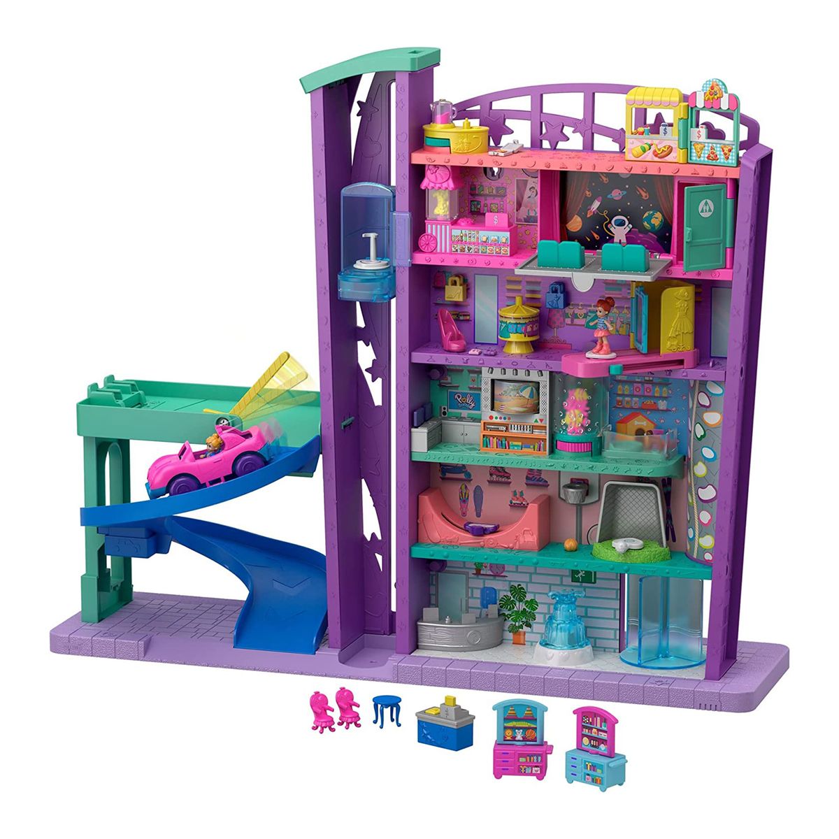 Mattel GWV02 - Polly Pocket - Pollyville Einkaufspalast, Puppenhaus - Bild 1