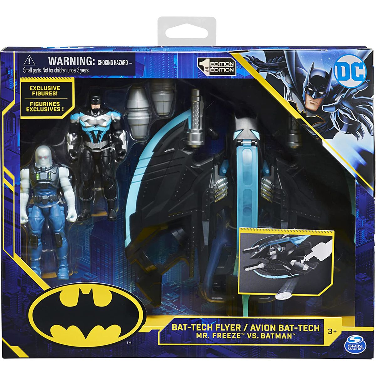 Spin Master 6063041 (20130953) - DC - Batman - Bat-Tech Gleiter - Mr. Freeze vs. Batman, Spielset - Bild 1
