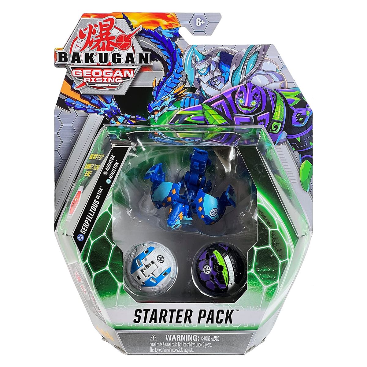 Spin Master 6051567 (20135561) - Bakugan Geogan Rising - Starter Pack inkl. Serpillious Ultra, Auratoa & Ninjiton - Bild 1