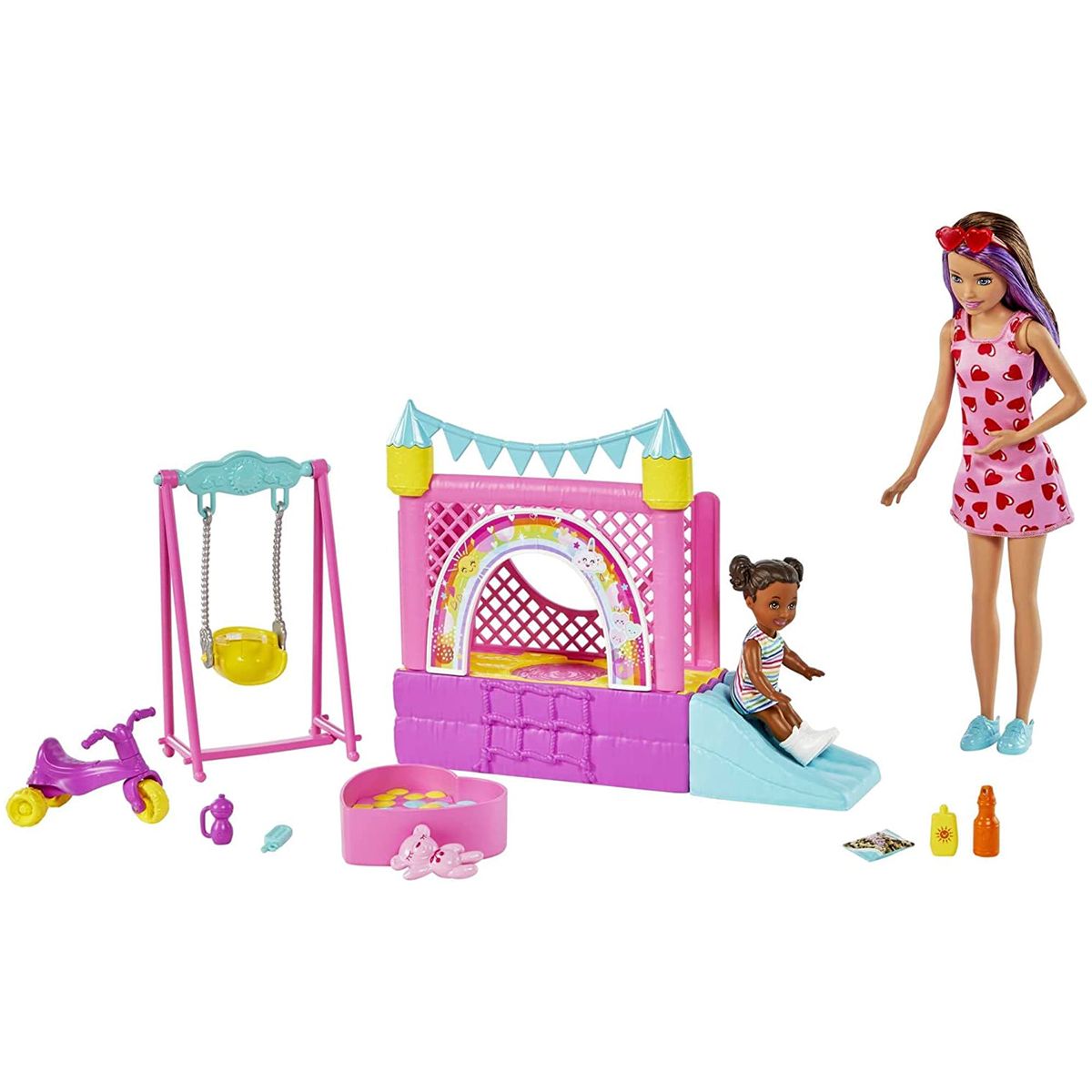 Mattel HHB67 - Barbie - Skipper - Babysitters Inc - H&uuml;pfburg-Spielset mit 2 Puppen - Bild 1