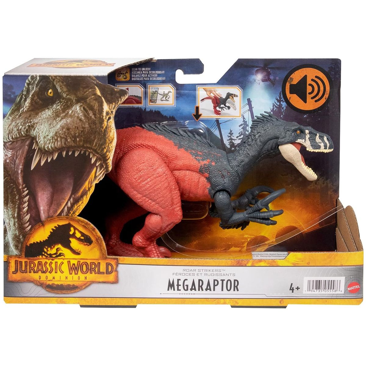Mattel HGP79 - Jurassic World - Roar Strikers - Megaraptor mit Sound - Bild 1