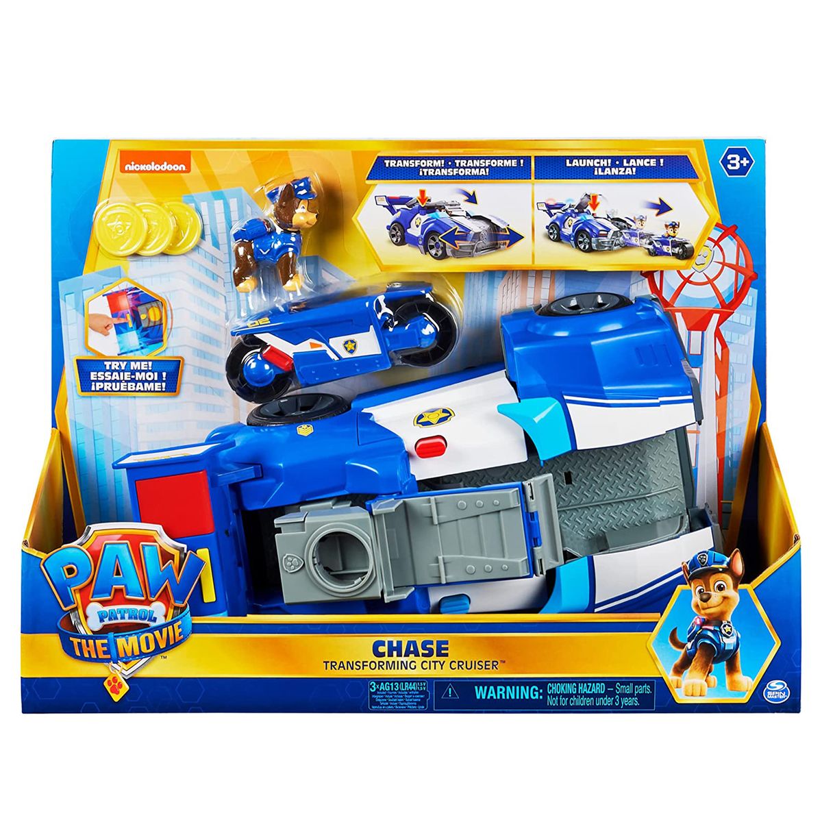 Spin Master 6060759 (20131204) - Paw Patrol - The Movie - Deluxe Polizeifahrzeug mit Chase Figur - Bild 1