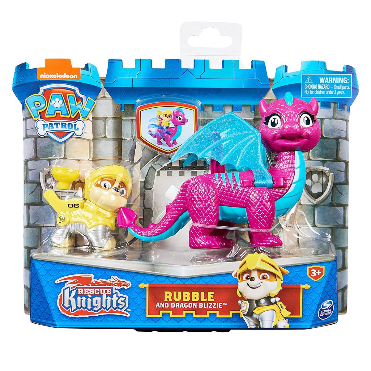 Spin Master 6063149 (20135265) - Paw Patrol - Rescue Knights - Rubble mit Drache Blizzie - Bild 1