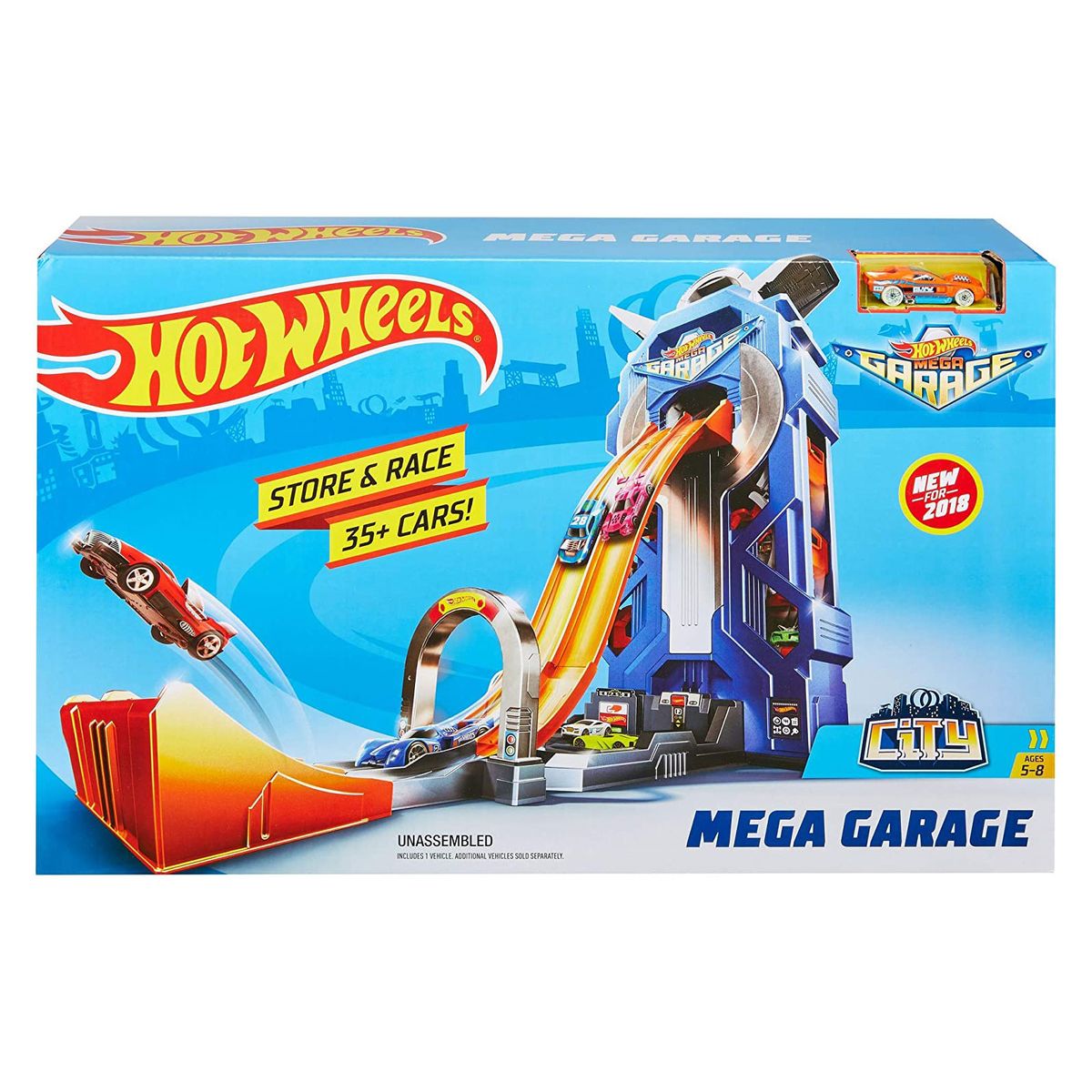 Mattel GWT34 - Hot Wheels - City - Mega Garage, inkl. 1 Fahrzeug, Store & Race - Bild 1