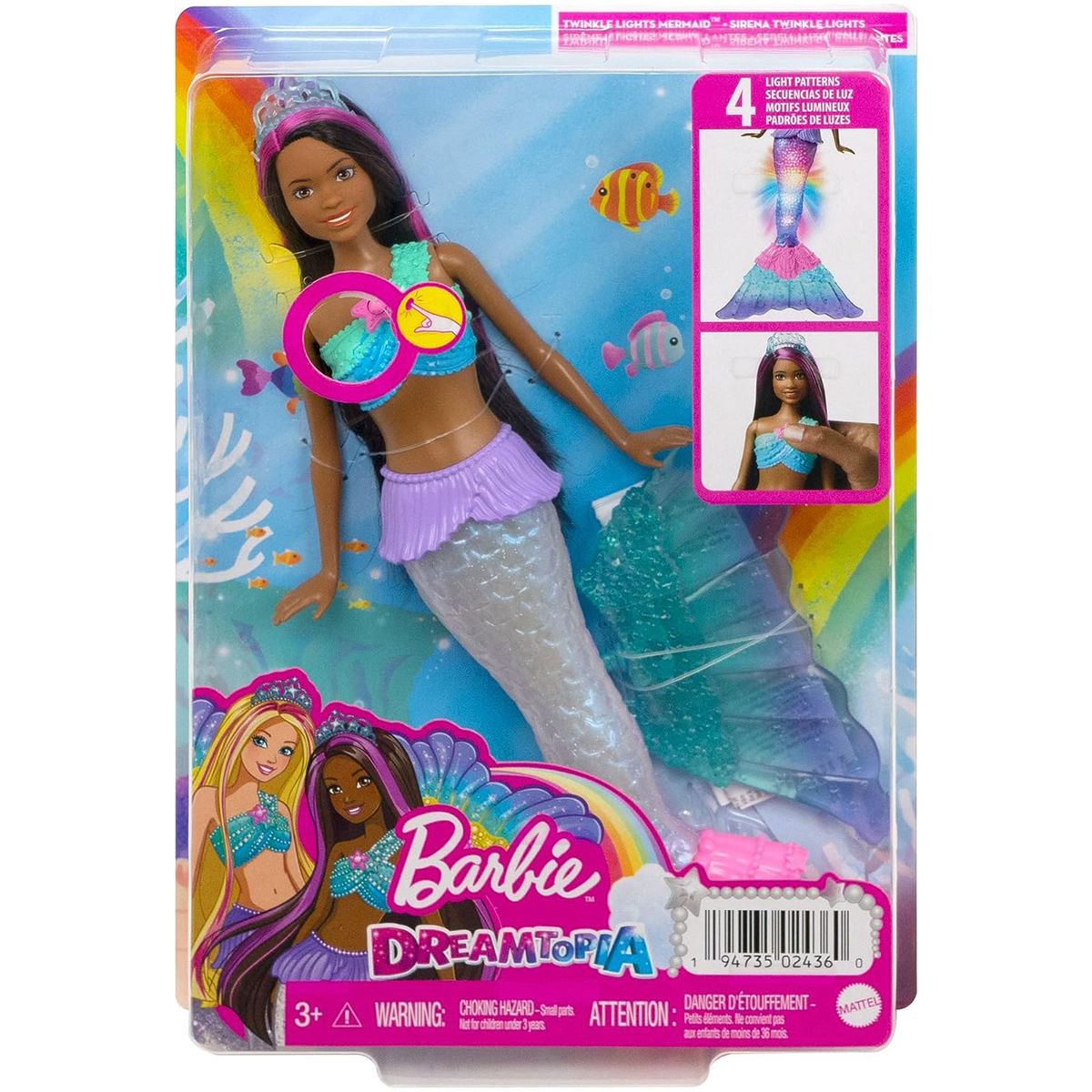 Mattel HDJ37 - Barbie - Dreamtopia - Brooklyn Zauberlicht Meerjungfrau, 30 cm - Bild 1