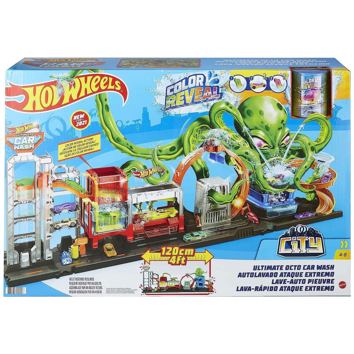 Mattel HBY96 - Hot Wheels - City - Color Reveal - Auto-Waschanlage, Spielset - Bild 1
