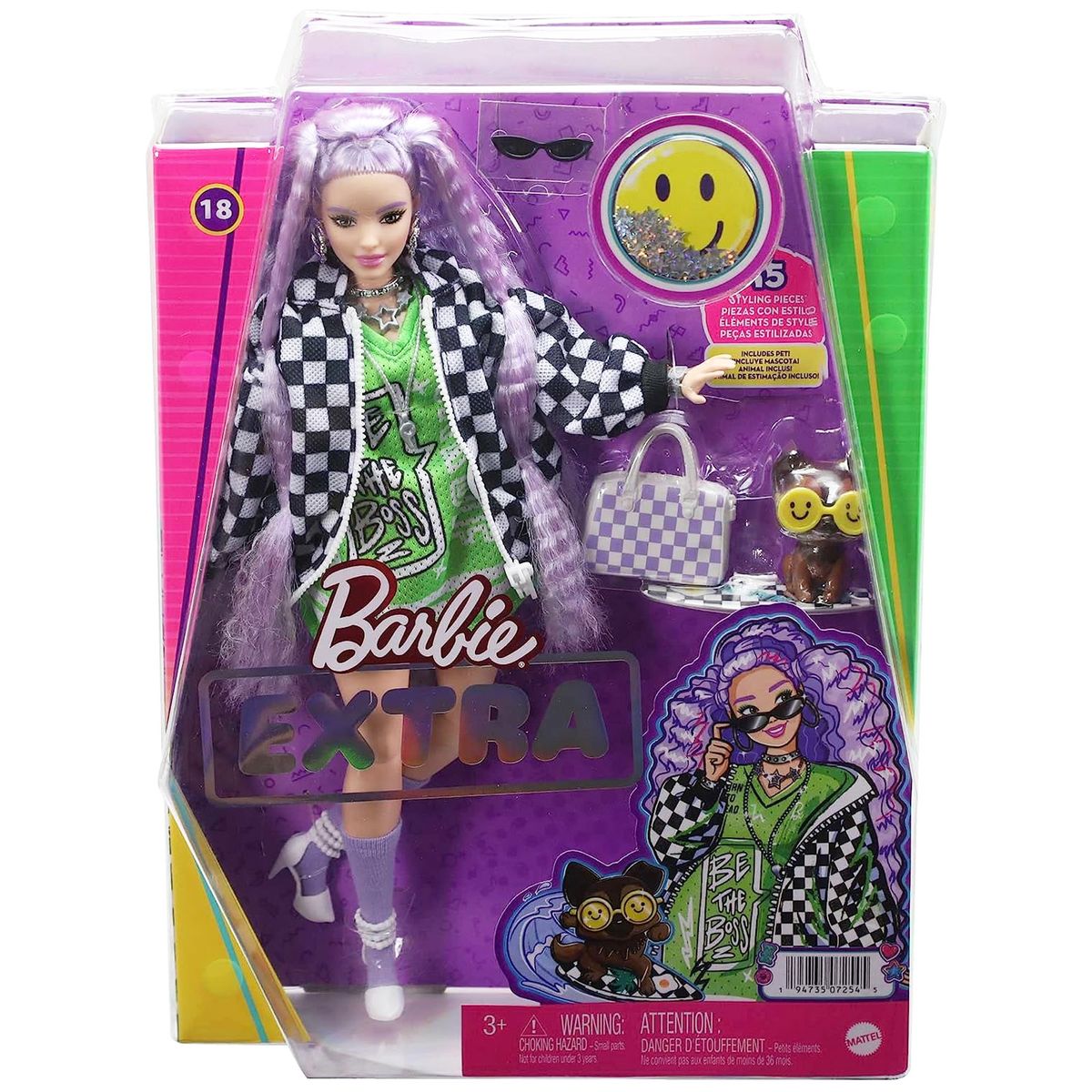 Mattel HHN10 - Barbie - Extra - Puppe mit Styling-Zubeh&ouml;r und Tier - Bild 1