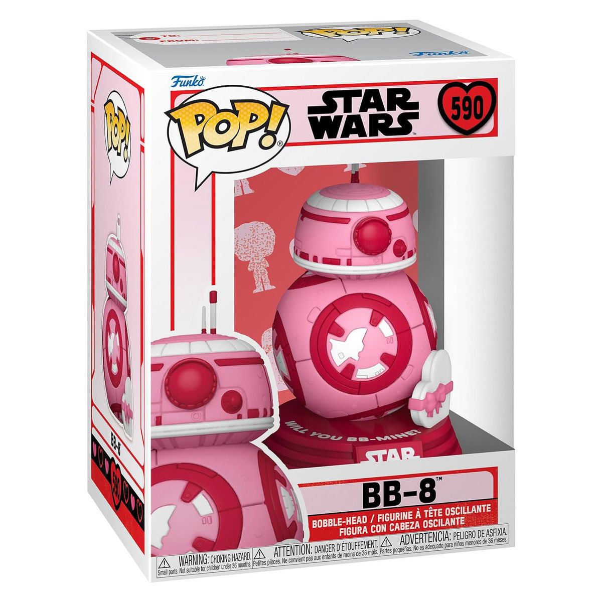 Funko FK67611 - POP! - Star Wars - Valentines - BB-8 Vinyl-Figur, Nr. 590, ca. 9 cm - Bild 1