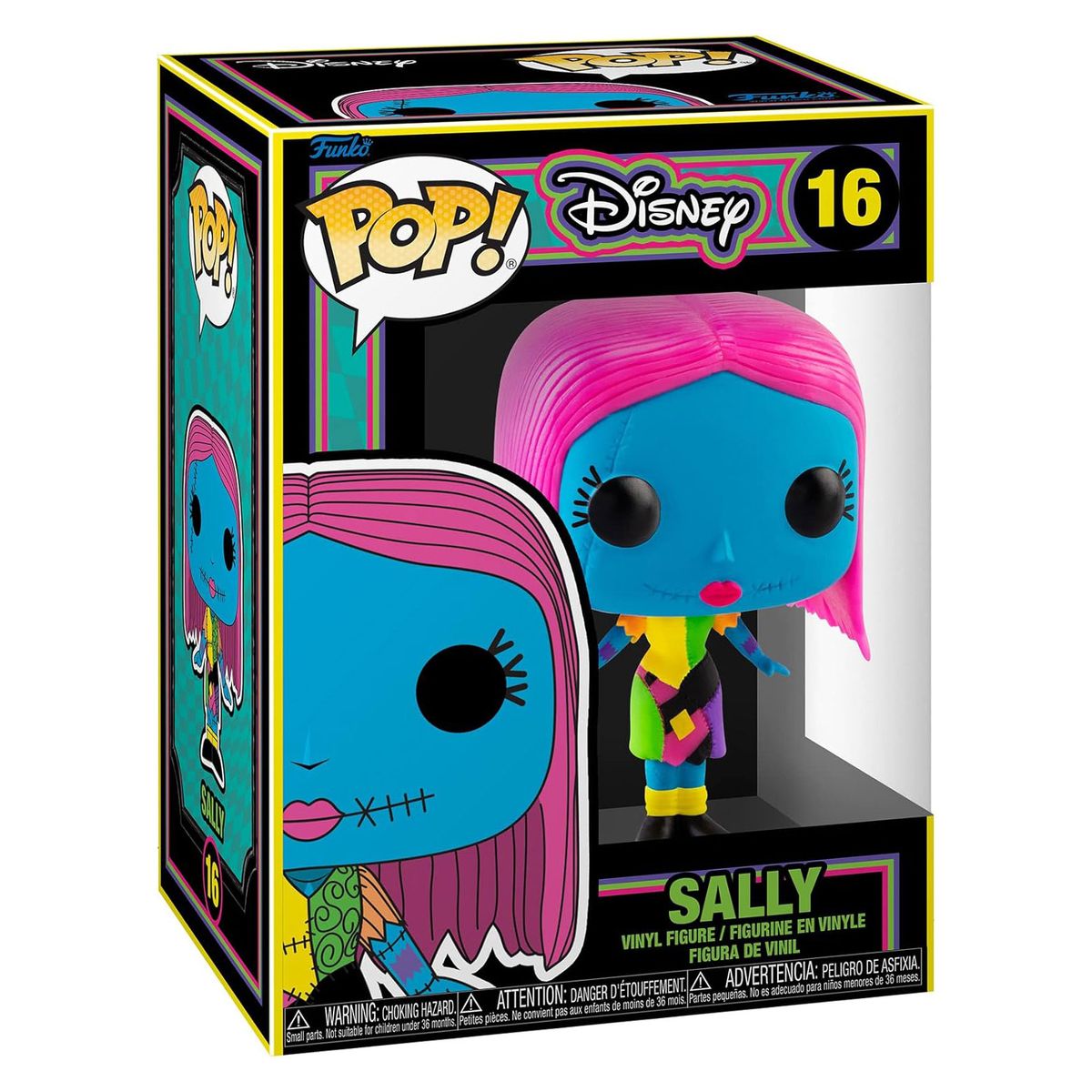 DIV FK63963 - Funko POP! - Disney - The Nightmare Before Christmas - Vinyl-Figur, Blacklight, Sally, Nr. 16, ca. 9 cm - Bild 1