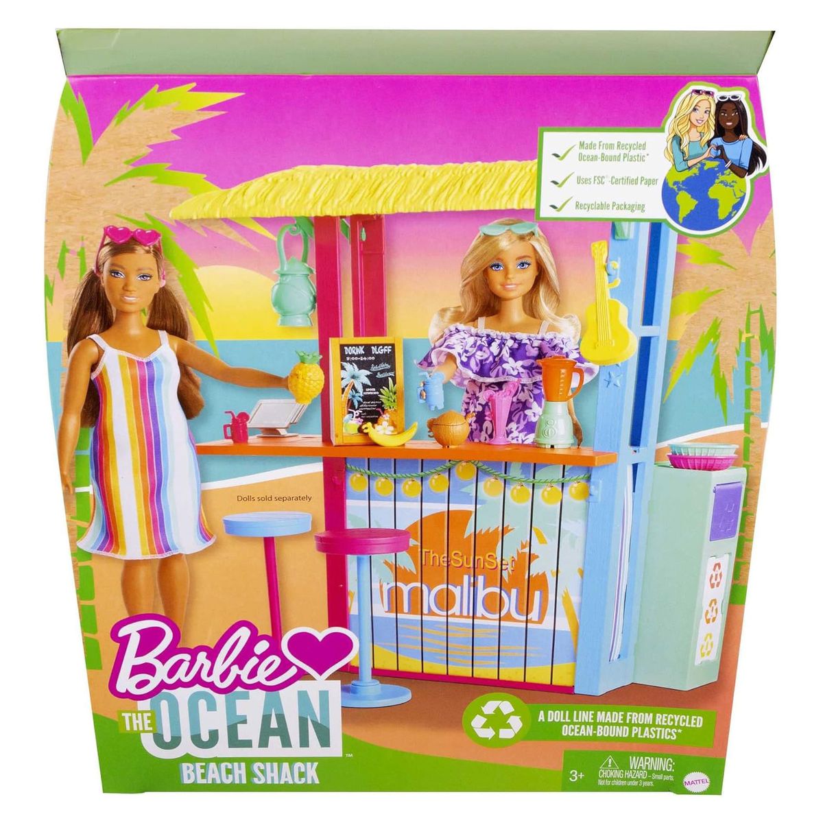Mattel GYG23 - Barbie - Love the Ocean - Strandh&uuml;tte, Spielset, ohne Puppe - Bild 1