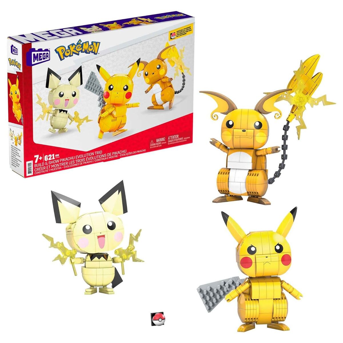Mattel GYH06 – Mega – Pokèmon – Trio (Pichu, Pikachu, Raichu) | 00887961971552