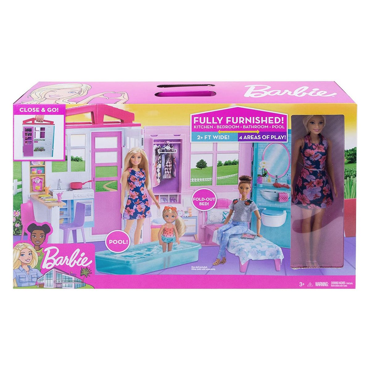 Mattel GWY84 - Barbie - Ferienhaus, Puppe mit M&ouml;bel und Zubeh&ouml;r - Bild 1