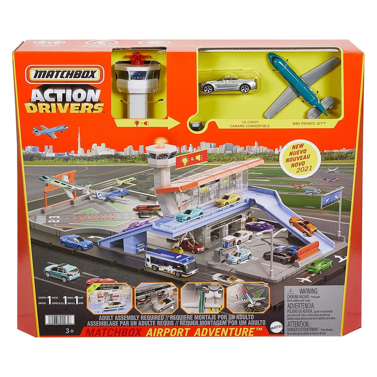 Mattel HCN34 - Matchbox - Action Drivers - Flughafenabenteuer, mit Licht & Sound - Bild 1