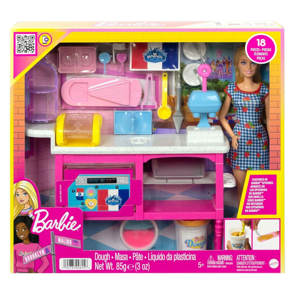 Mattel HJY19 - Barbie - Buddy&acute;s Cafe, Spielset mit Puppe & Zubeh&ouml;r zum Backen - Bild 1