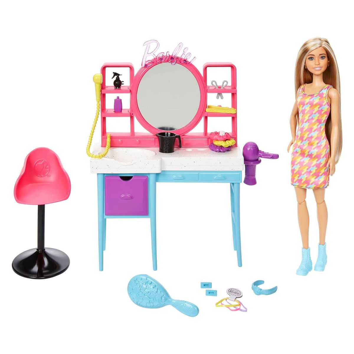 Mattel HKV00 - Barbie - Totally Hair - Haarsalon, Spielset mit Puppe & Zubeh&ouml;r - Bild 1