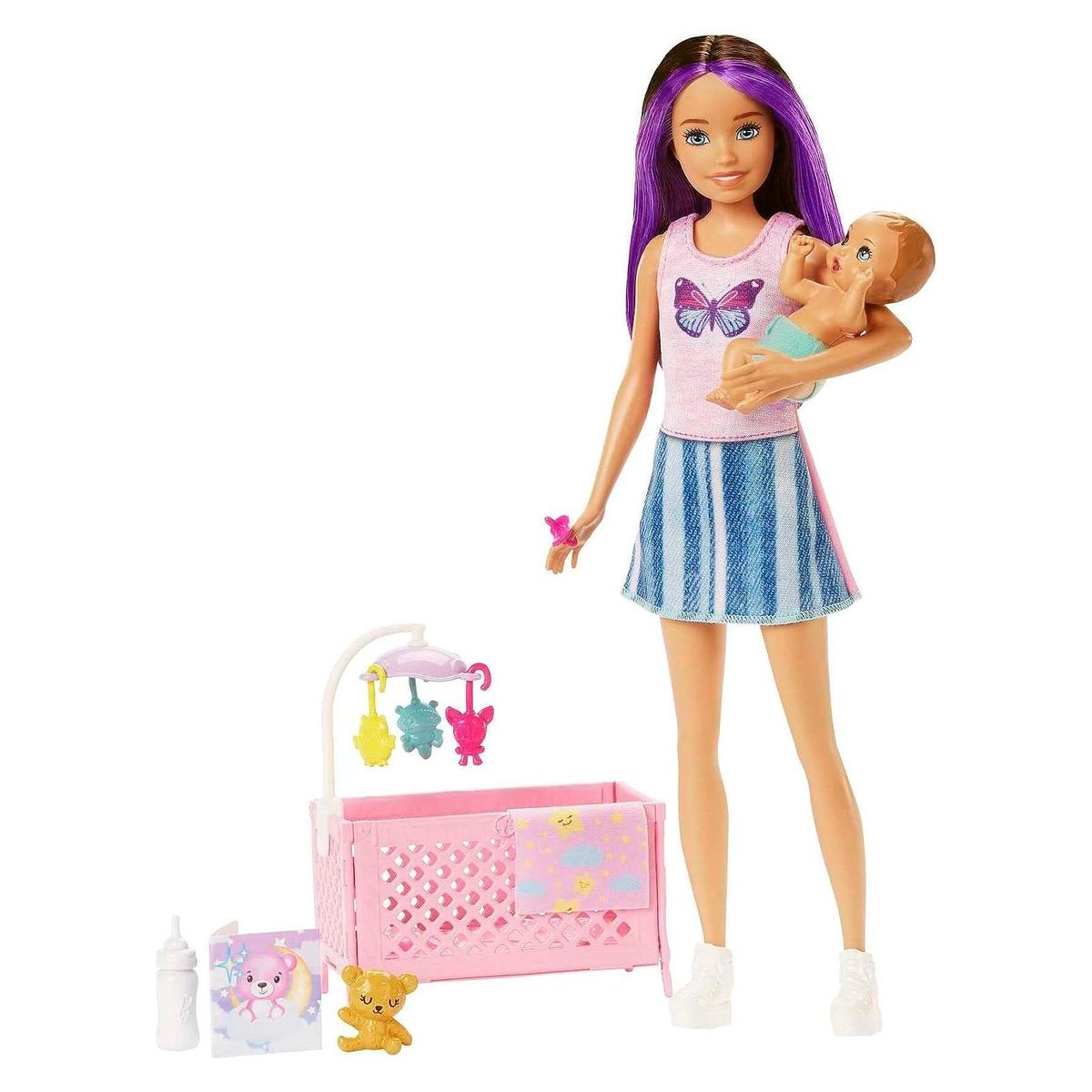 Mattel HJY33 - Barbie - Skipper Babysitters Inc - Spielset, Puppe mit Babybett, Baby und Zubeh&ouml;r - Bild 1