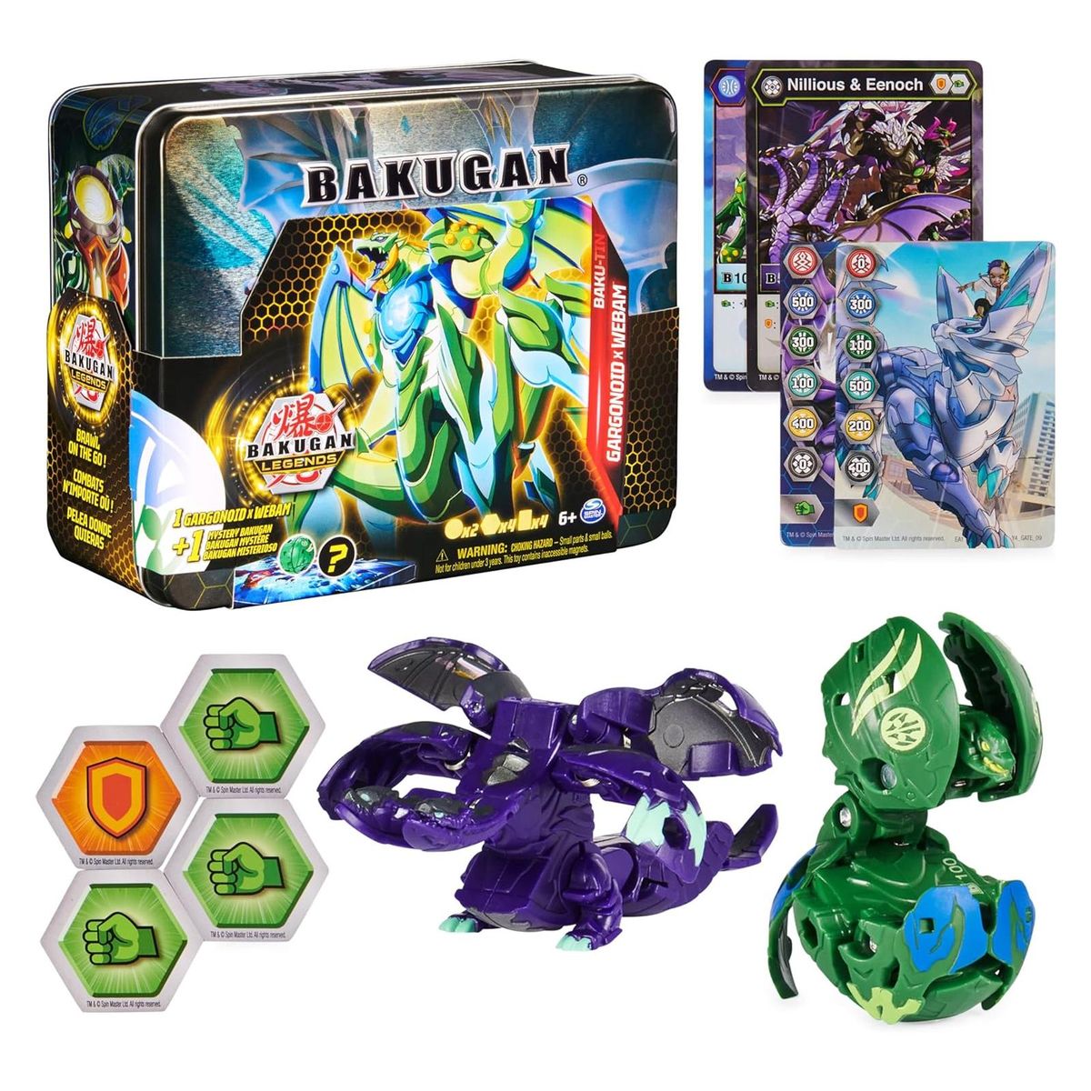 Spin Master 6066256 (20140555) - Bakugan Legends - Wurfb&auml;lle, 2er Pack in Aufbewahrungsbox aus Metall - Bild 1