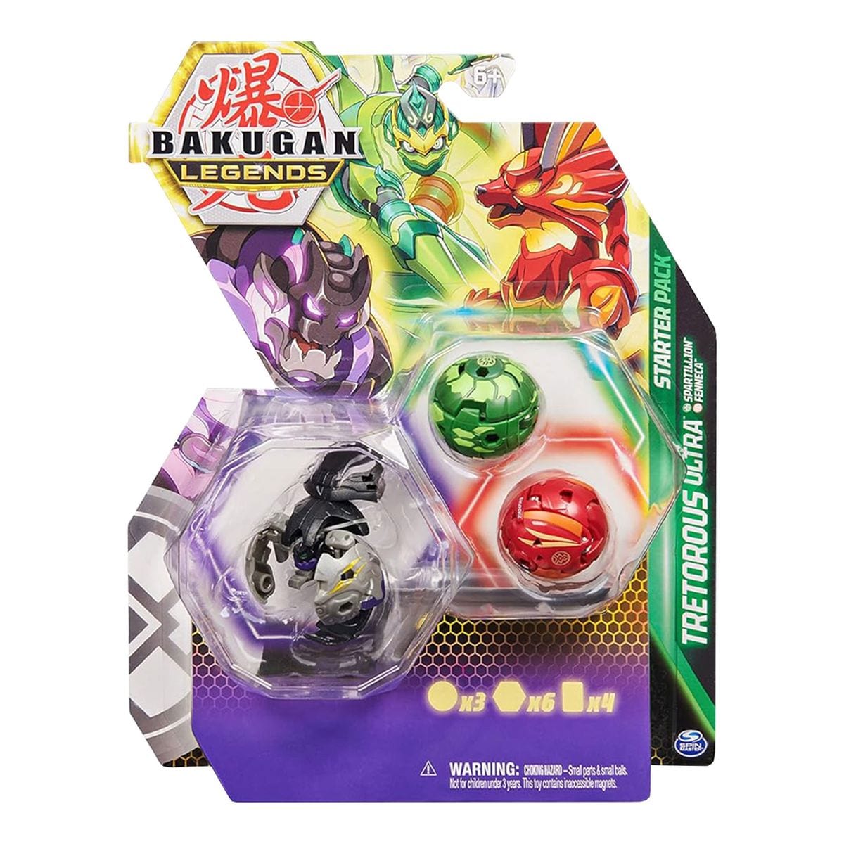Spin Master 6066092 (20140524) - Bakugan Legends - Starter Pack, Tretorous Ultra, Spatillion & Fenneca - Bild 1