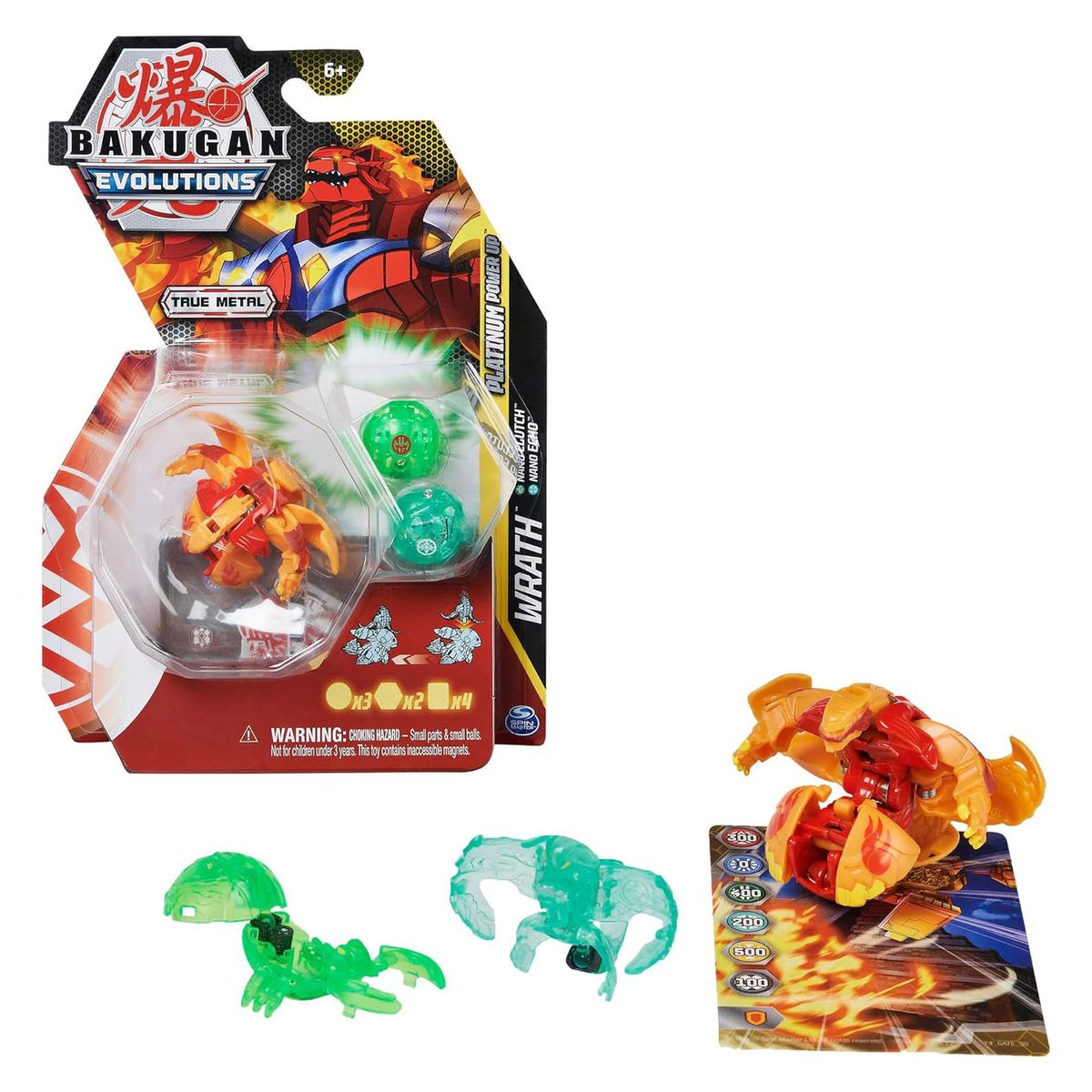 Spin Master 6064788 (20138157) - Bakugan Evolutions - Platium Power Up - Wrath, Nano Clutch, Nano Echo - Bild 1