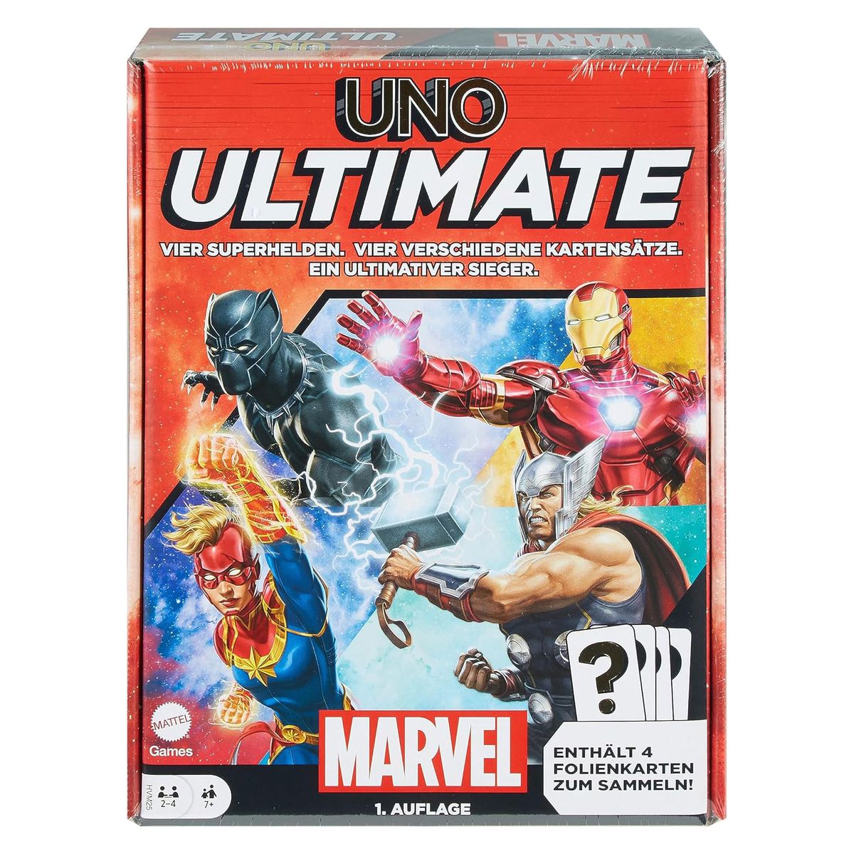 Mattel HVM25 - UNO Ultimate - Marvel - Kartenspiel mit 4 Folienkarten - Bild 1