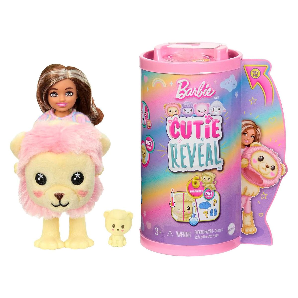 Mattel HKR21 - Barbie - Cutie Reveal - Chelsea - Puppe mit L&ouml;wenkost&uuml;m und 6 &Uuml;berraschungen - Bild 1