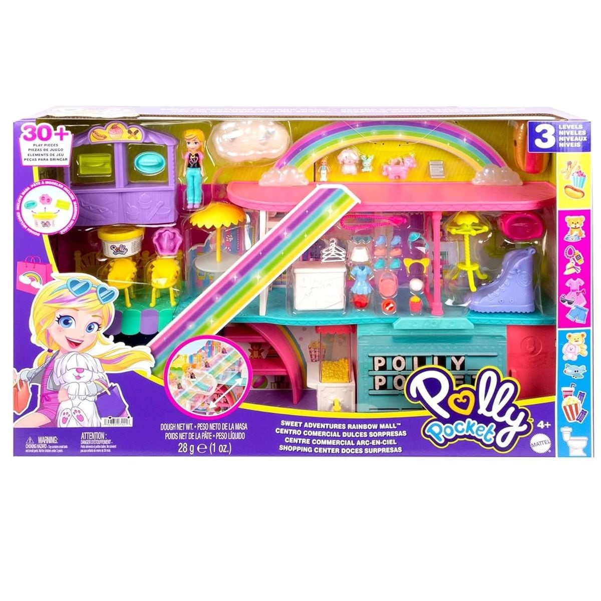 Mattel HHX78 - Polly Pocket - 3-st&ouml;ckiges Regenbogen-Einkaufszentrum - Bild 1