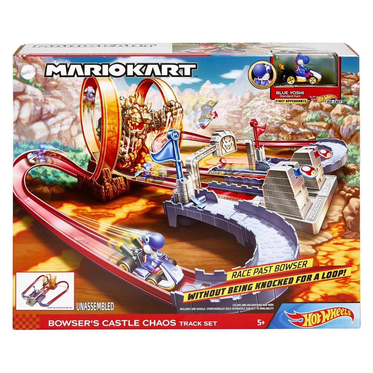 Mattel GNM22 - Hot Wheels - Mario Kart - Rennstrecke mit einem Fahrzeug, Bowser&acute;s Castle Chaos - Bild 1