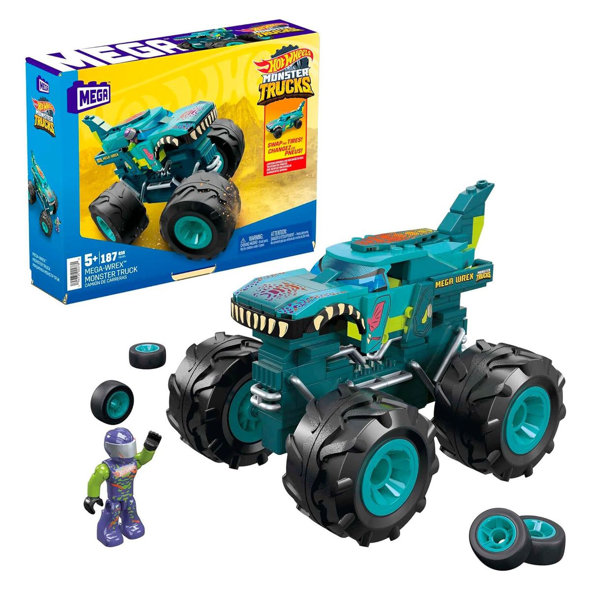 Mattel HDJ95 - Hot Wheels - Mega Construx - Mega-Wrex, Bauset mit 187 Teile - Bild 1