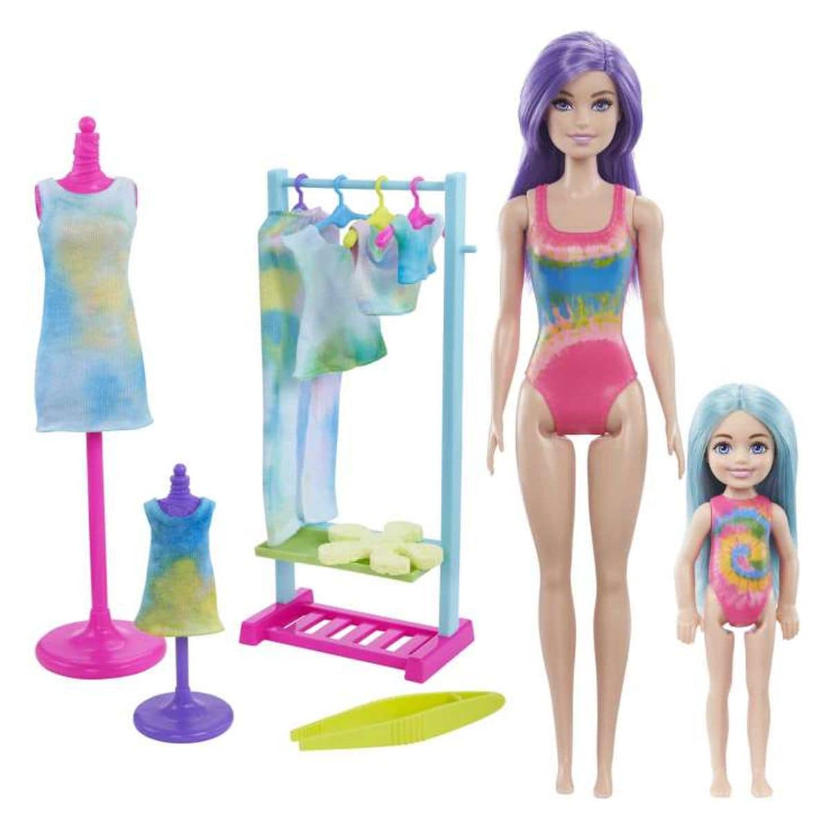 Mattel HCD29 - Barbie Chelsea - Color Reveal - Tie Dye Fahion Maker - F&auml;rbe-Set mit Barbie und Chelsea Puppe - Bild 1