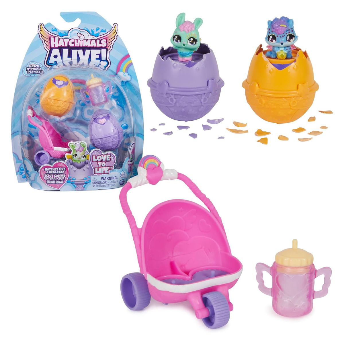 Spin Master 6067741 (20143363) - Hatchimals - Alive! - Zwillingswagen Spielset - Bild 1