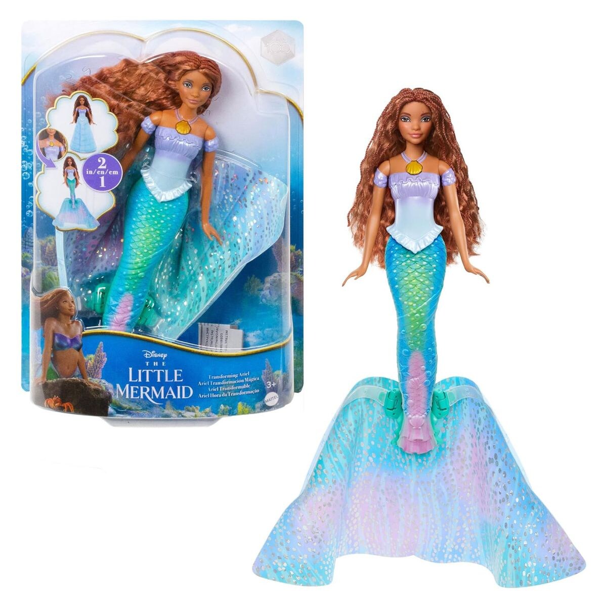 Mattel HLX13 – Disney Die Kleine Meerjungfrau – Arielle mit Verwandlungsfunktion | 00194735121458