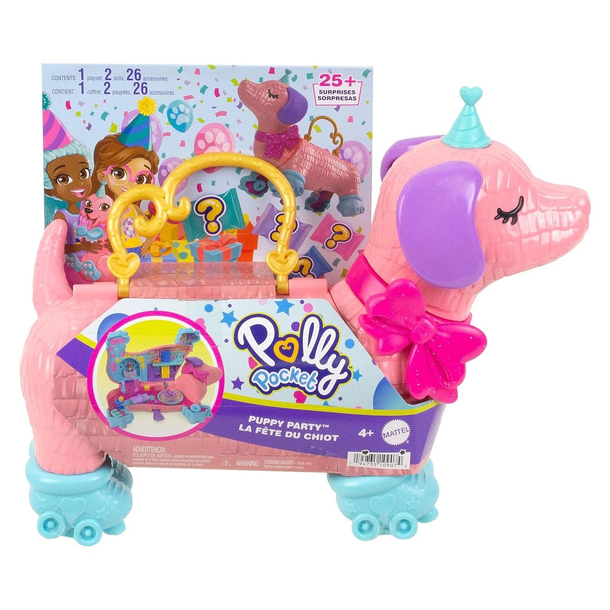 Mattel HKV52 - Polly Pocket - Spielset, Figuren und Zubeh&ouml;r, Dackel-Party - Bild 1