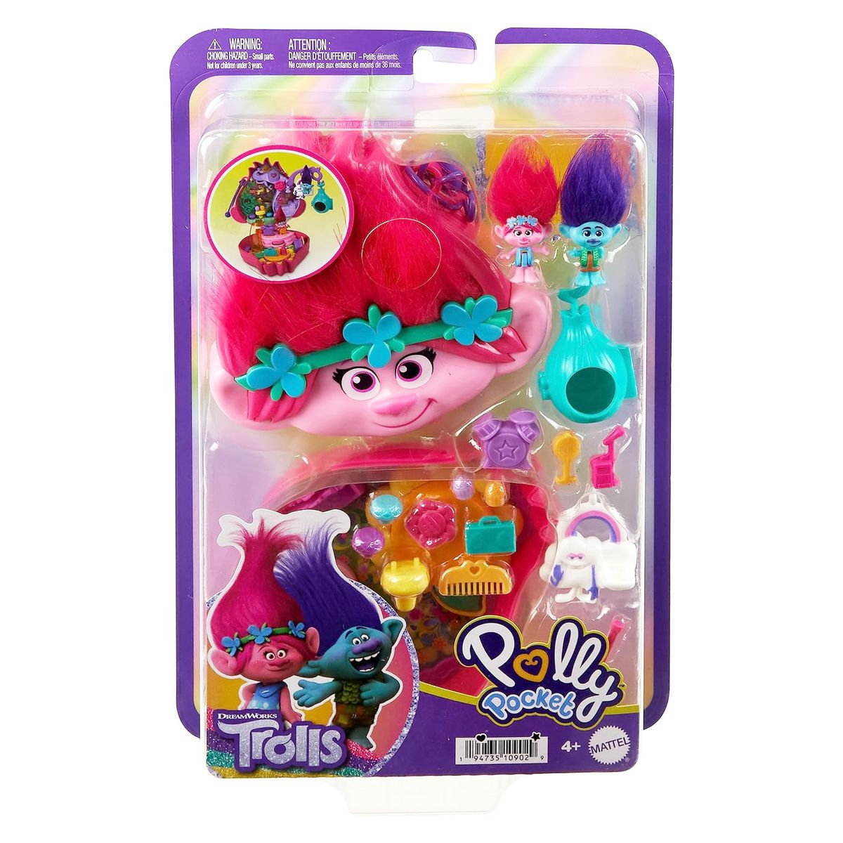 Mattel HKV39 - Polly Pocket - Trolls Polly Pocket Schatulle - Bild 1