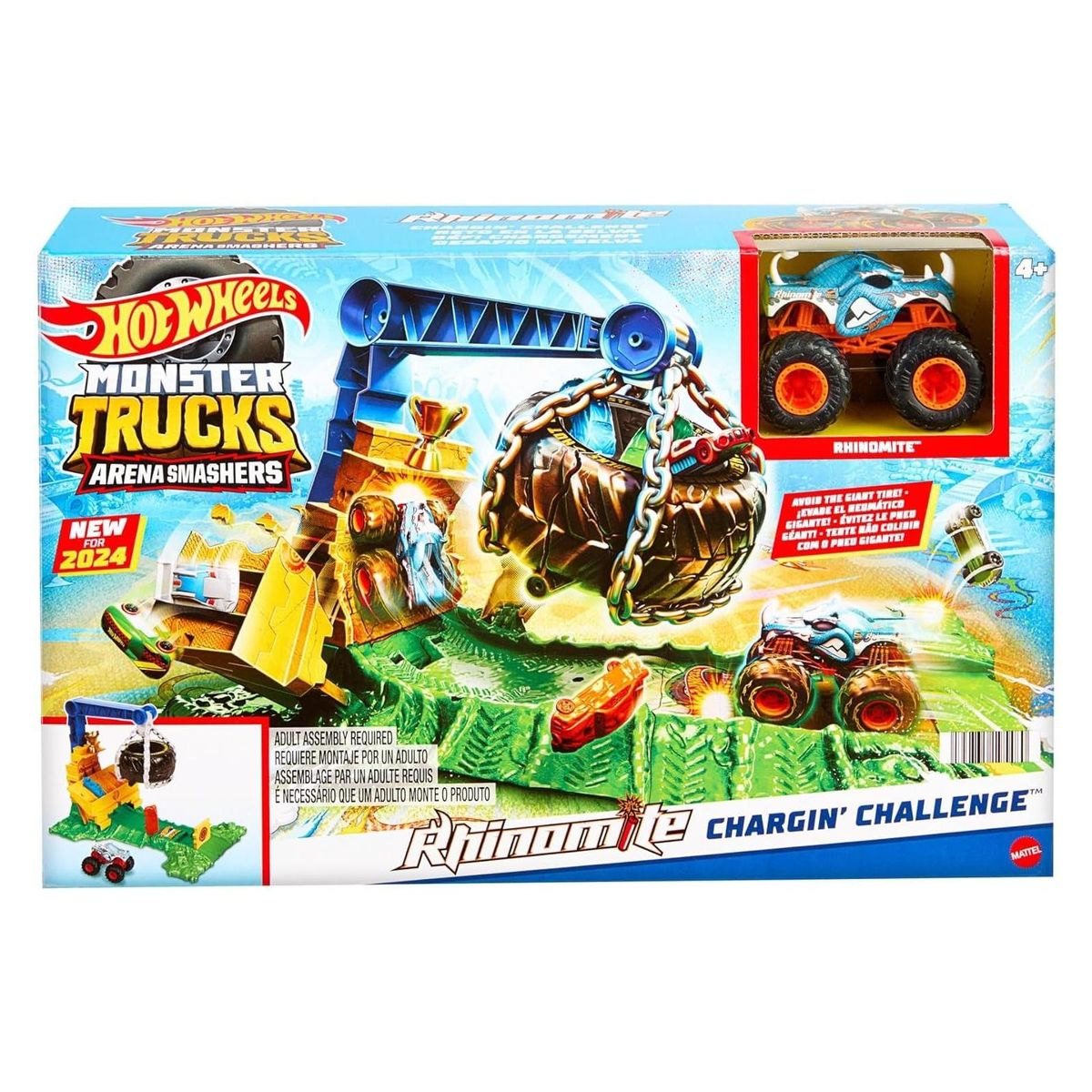Mattel HTP18 - Hot Wheels - Monster Trucks - Arena Smashers - Spielset mit einem Fahrzeug, Chargin Challenge - Bild 1