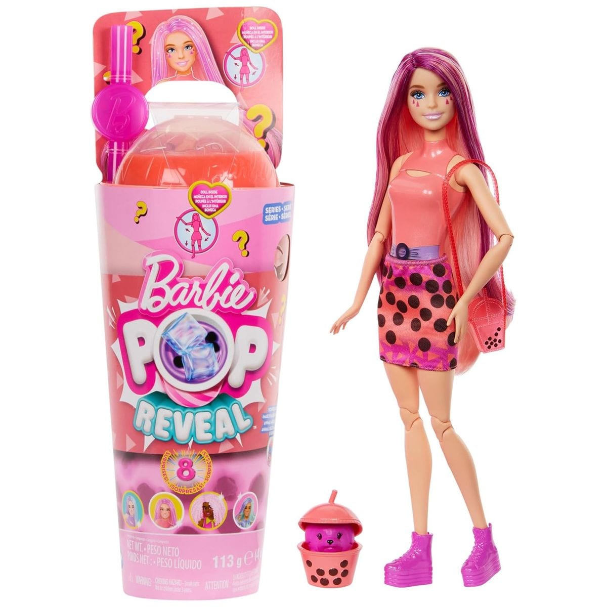Mattel HTJ22 - Barbie - Pop Reveal - Duftende Puppe mit 8 &Uuml;berraschungen und Farbwechsel, Mango-Mochi-Edition - Bild 1