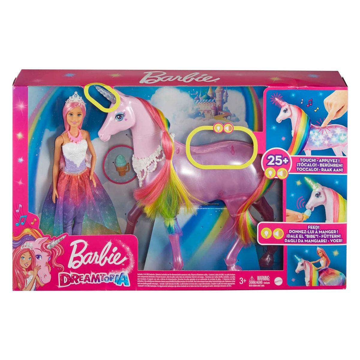 Mattel GWM78 - Barbie - Dreamtopia - Magische Zauberlicht-Einhorn mit Puppe - Bild 1