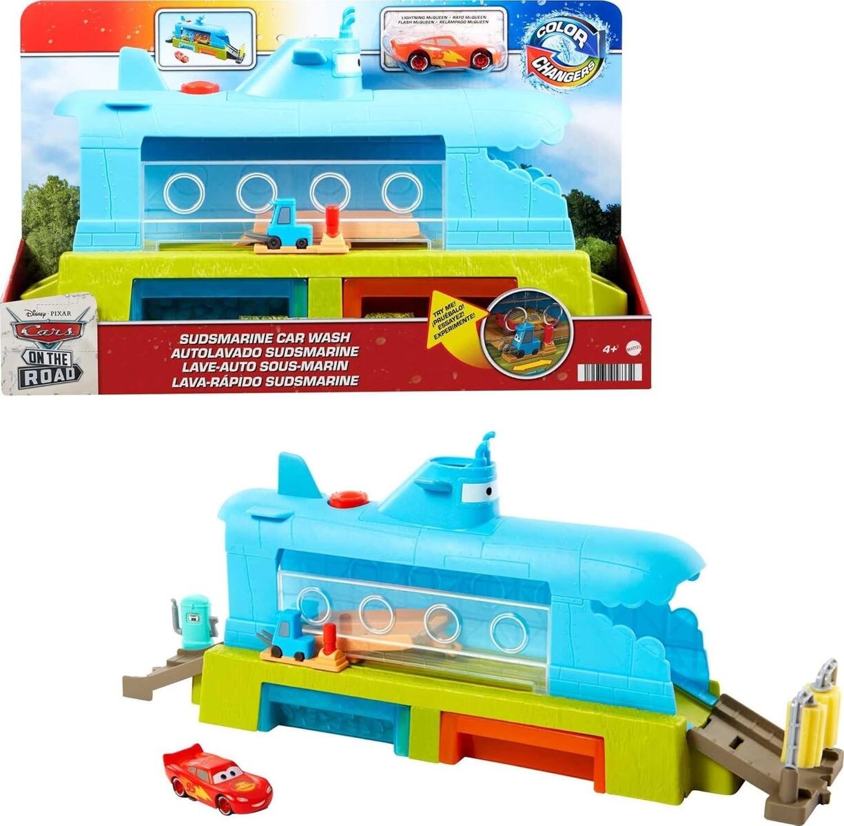 Mattel HGV70 – Disney Pixar Cars – On the Road – Spielset, Unterwasser-Waschanlage | 00194735058334