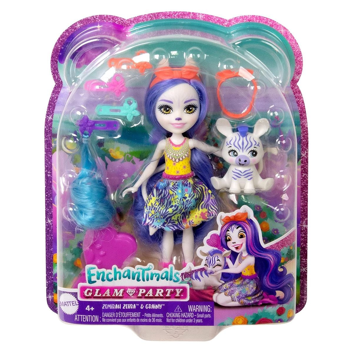 Mattel HNV28 - Enchantimals - Glam Party - Puppe mit Zubeh&ouml;r und Tierfreund, Zemirah - Bild 1