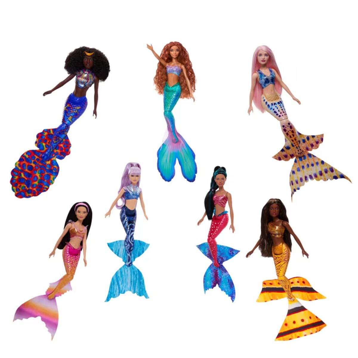 Mattel HLX18 – Disney – The Little Mermaid – Ariel und Schwestern 7-Pack – Tauche ein in magische Abenteuer! | 00194735121410
